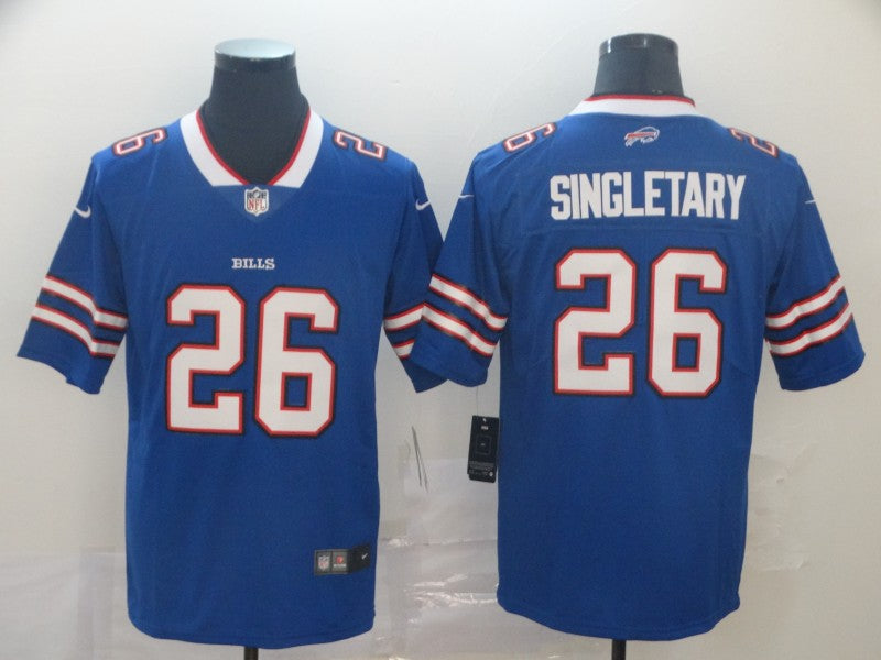Men's Buffalo Bills Devin Singletary Blue Game Player Jersey football jersey product view 1