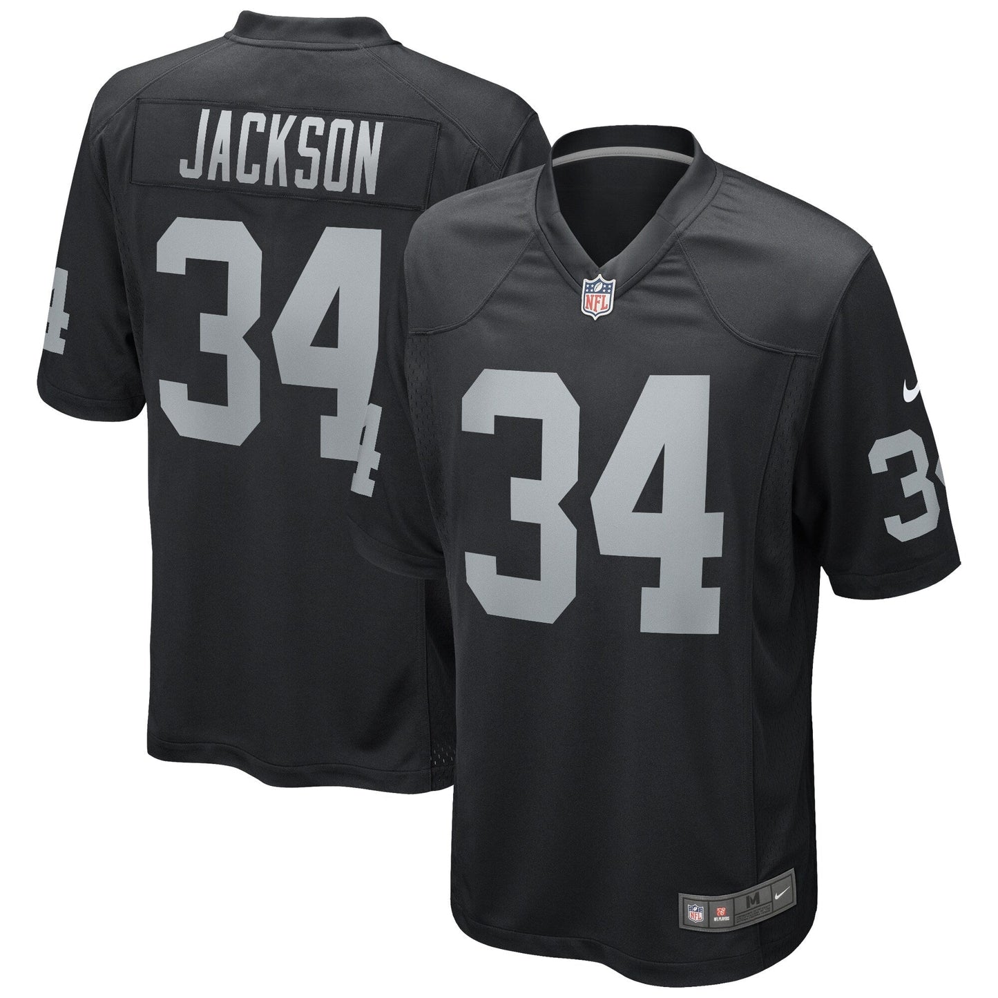 Bo Jackson Las Vegas Raiders Game Retired Jersey - Black football jersey product view 1