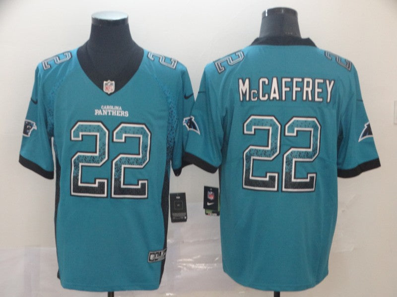 Men's Carolina Panthers Christian McCaffrey #22 Blue Game Player Jersey1 football jersey product view 1