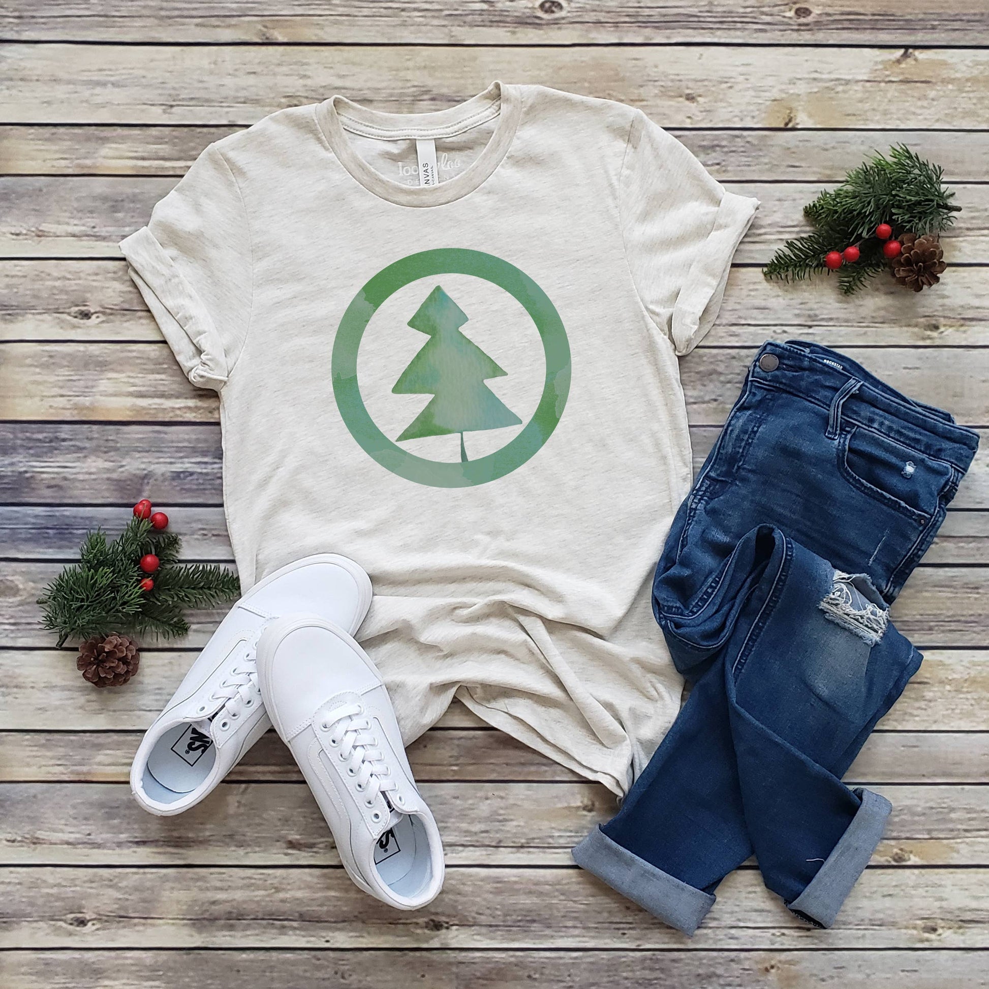 Minimal Christmas Tree Tee | Christmas | Sizes XS-2XL Unisex T-shirt, Sweatshirt, Hoodie, Long Sleeve Tee - T-Shirt, Sweatshirt, Hoodie