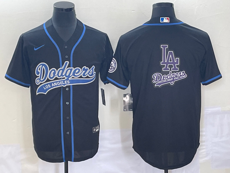 Men's Los Angeles Dodgers Black Team Jersey Joint Edition baseball jersey product view 1