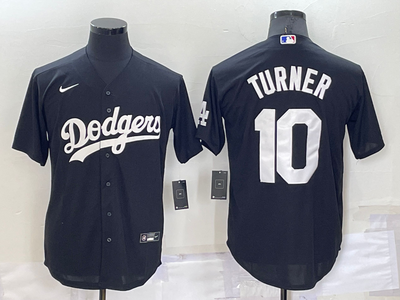 Men's Los Angeles Dodgers Justin Turner Black Replica Baseball Jersey baseball jersey product view 1