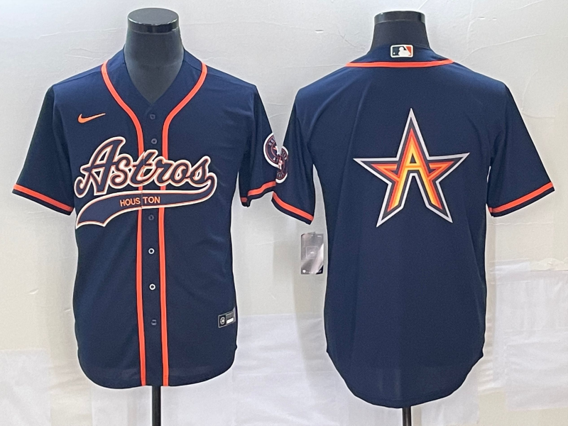 Men's Houston Astros Navy Alternate Replica Jersey Joint Edition baseball jersey product view 1