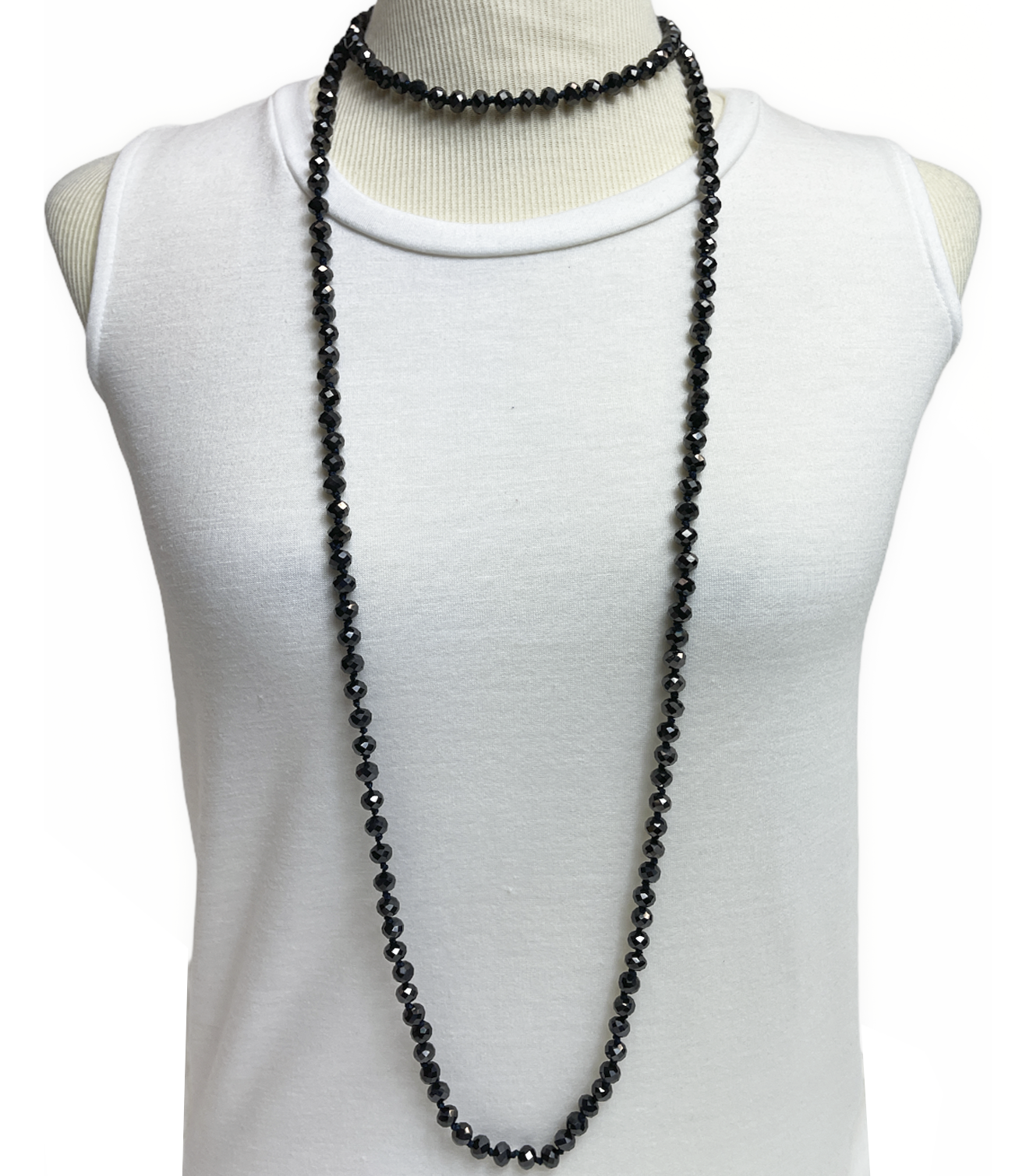 NK-2244 Metallic Black 60 Hand Knotted Glass Bead Necklace Unisex T-shirt, Sweatshirt, Hoodie, Long Sleeve Tee - T-Shirt, Sweatshirt, Hoodie
