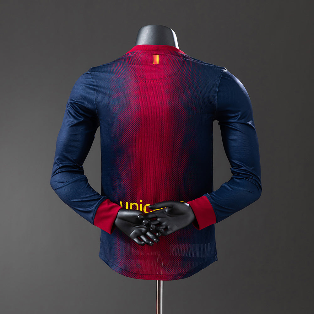 Barcelona 12/13 Home Long Sleeve Player Version Retro Jersey sports jersey product view 2