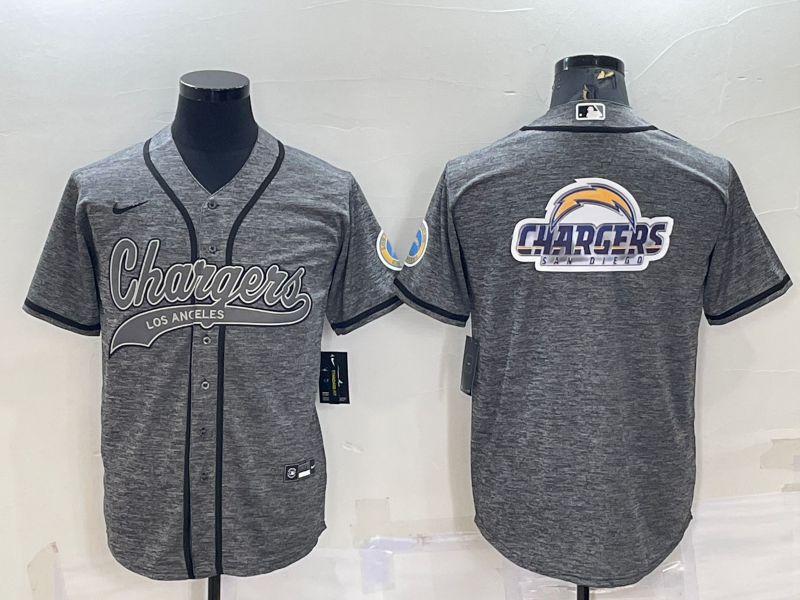 Men's Los Angeles Chargers Gray Game Jersey1 football jersey product view 1