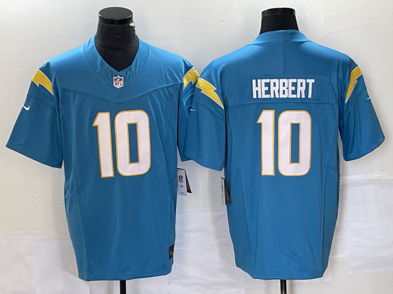 Men's Los Angeles Chargers Justin Herbert Powder Blue Player Game Jersey football jersey product view 1