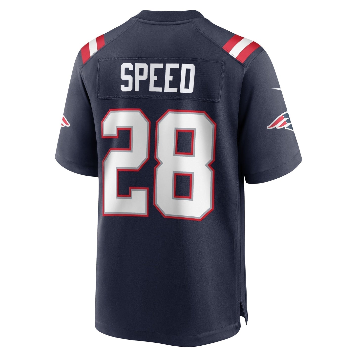 Ameer Speed New England Patriots Team Game Jersey - Navy football jersey product view 3