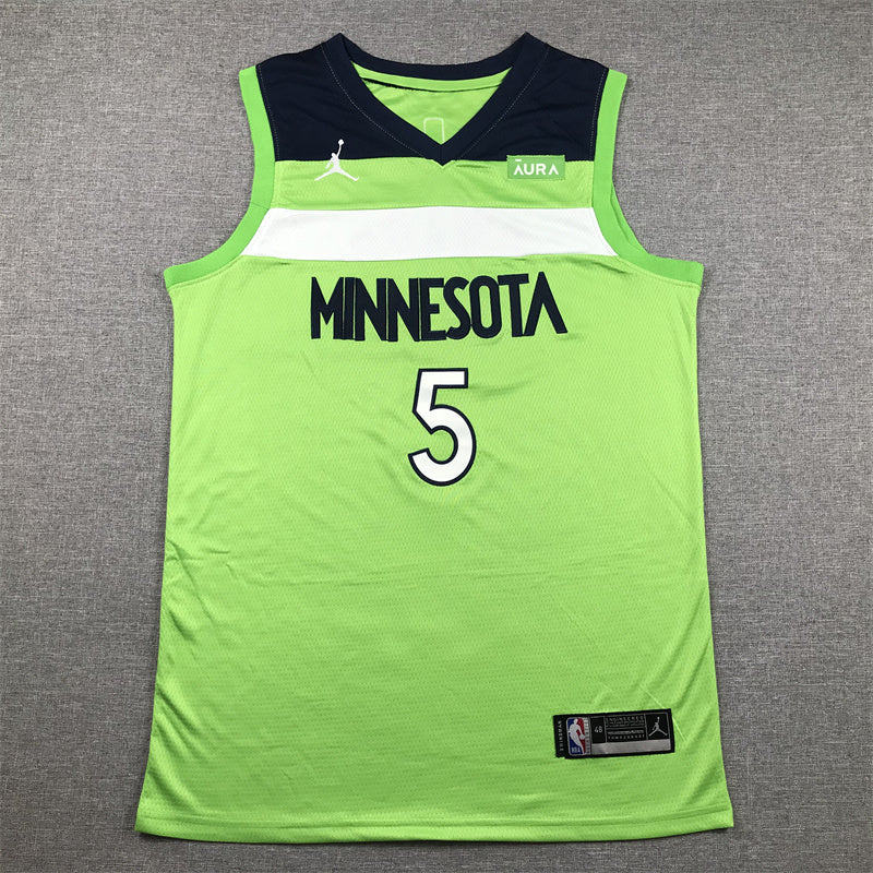 Timberwolves #5 Green Jersey basketball jersey product view 1