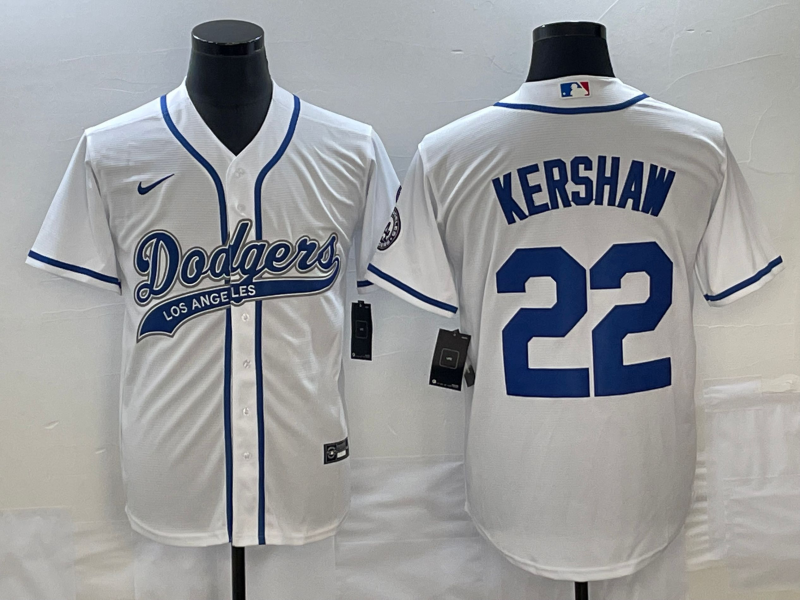Men's Los Angeles Dodgers Clayton Kershaw White Player Jersey Joint Edition baseball jersey product view 1