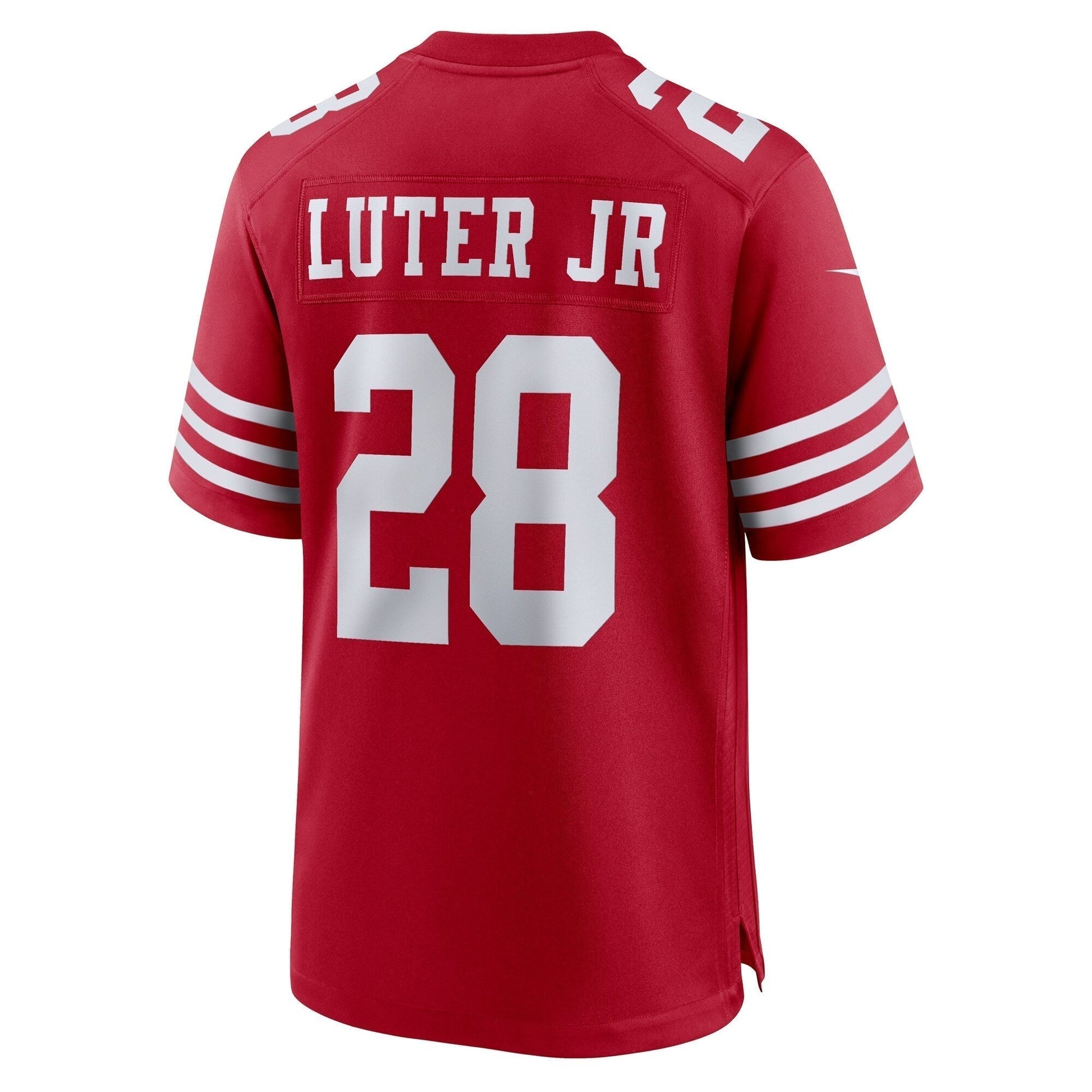 Darrell Luter Jr. San Francisco 49ers Game Jersey - Scarlet football jersey product view 3