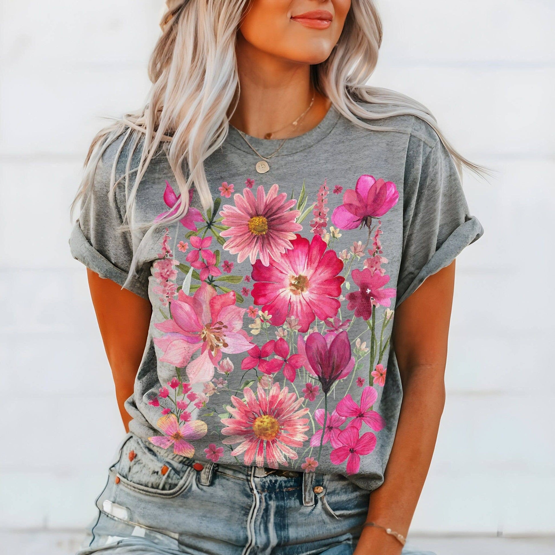 Vintage Wildflowers Botanical Garden Tee Unisex T-shirt, Sweatshirt, Hoodie, Long Sleeve Tee - T-Shirt, Sweatshirt, Hoodie