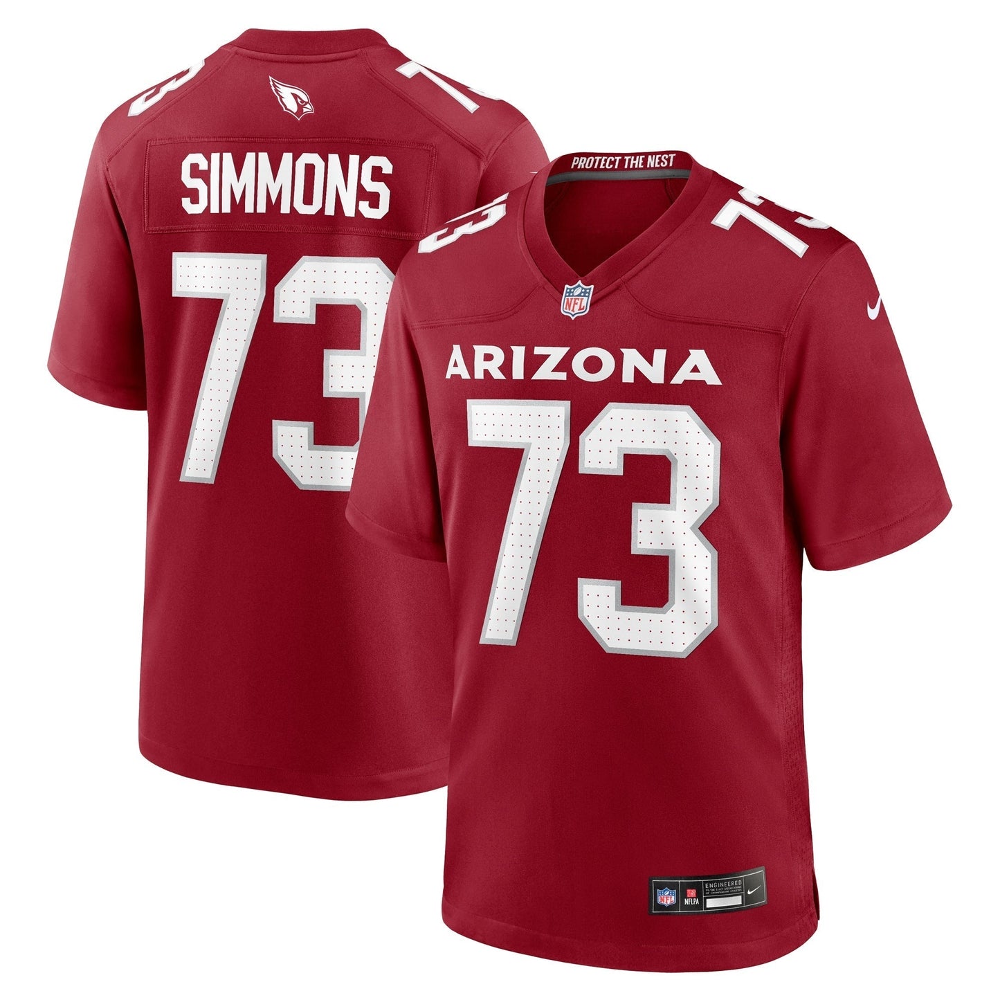 Lachavious Simmons Arizona Cardinals Team Game Jersey - Cardinal football jersey product view 1