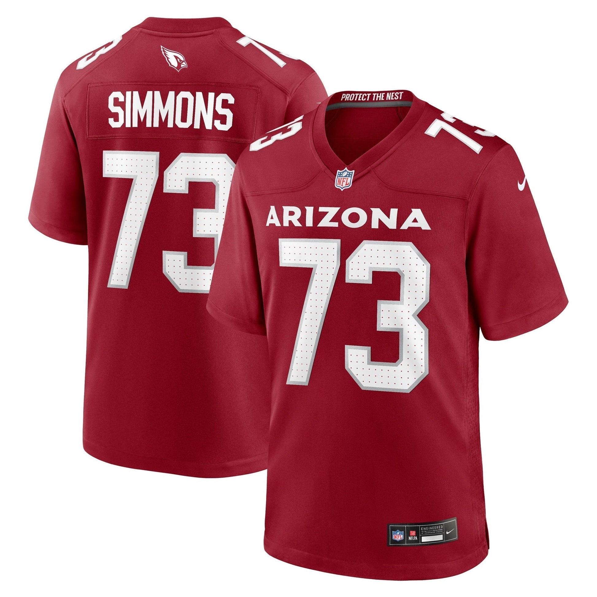 Lachavious Simmons Arizona Cardinals Team Game Jersey - Cardinal football jersey product view 1