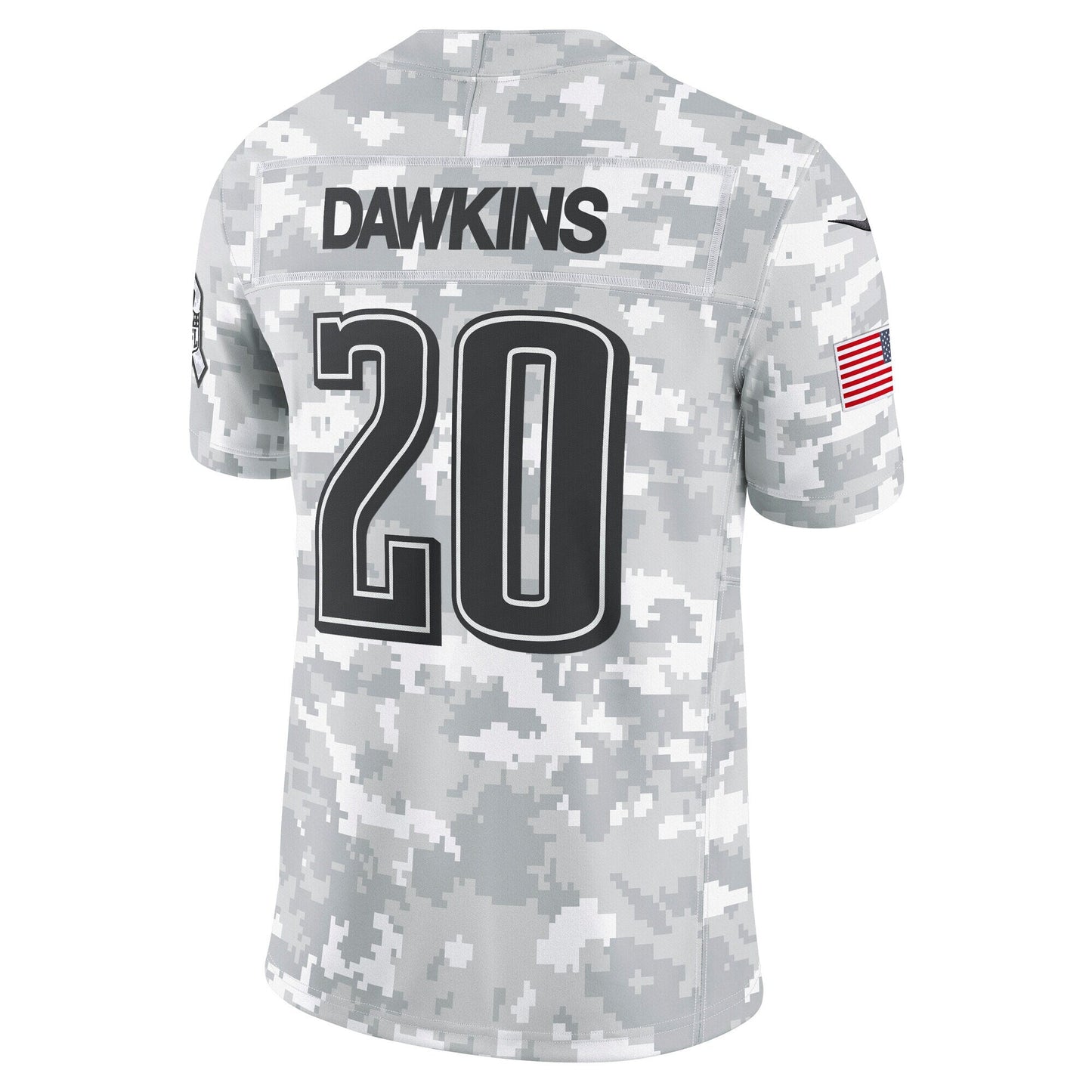 Brian Dawkins Philadelphia Eagles 2024 Salute to Service Retired Limited Jersey - Arctic Camo football jersey product view 3