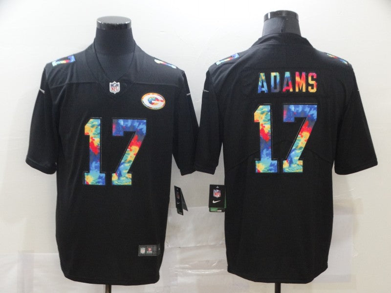 Men's Green Bay Packers Davante Adams #17 Black Player Game Jersey1 football jersey product view 1