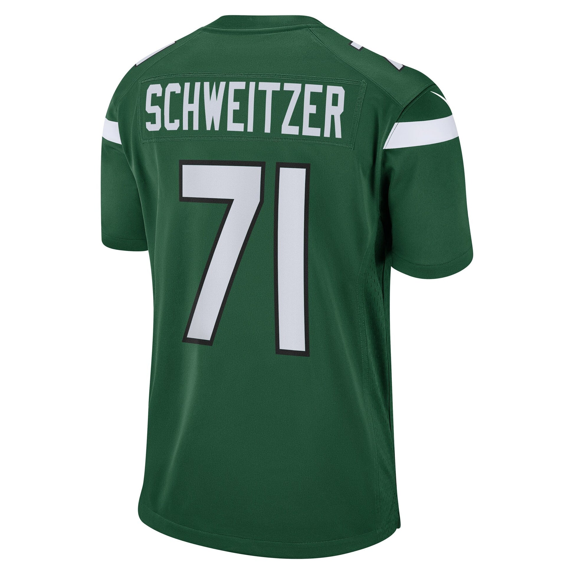 Wes Schweitzer New York Jets Game Jersey - Green football jersey product view 3