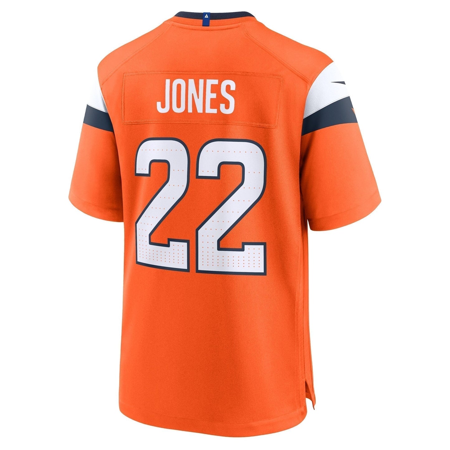 Brandon Jones Denver Broncos Team Game Jersey - Orange football jersey product view 3