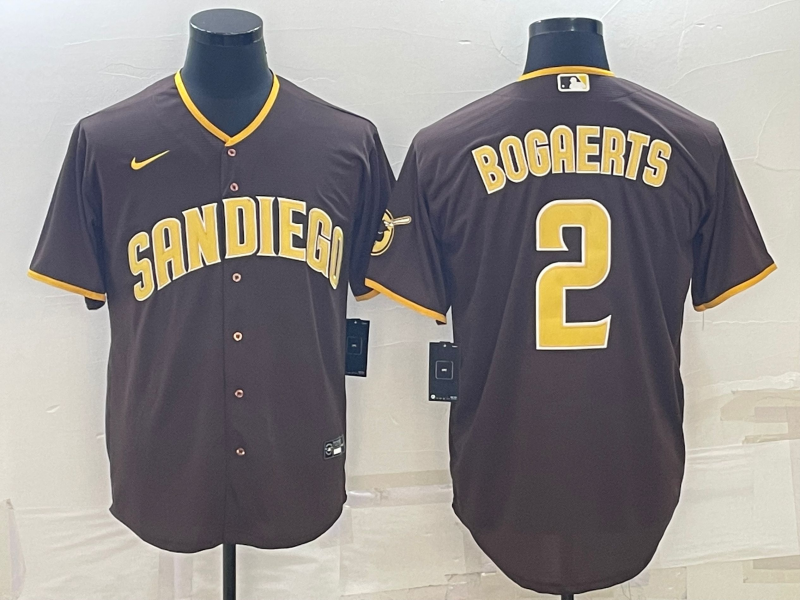 Men's San Diego Padres Xander Bogaerts #2 Brown Replica Player Jersey baseball jersey product view 1