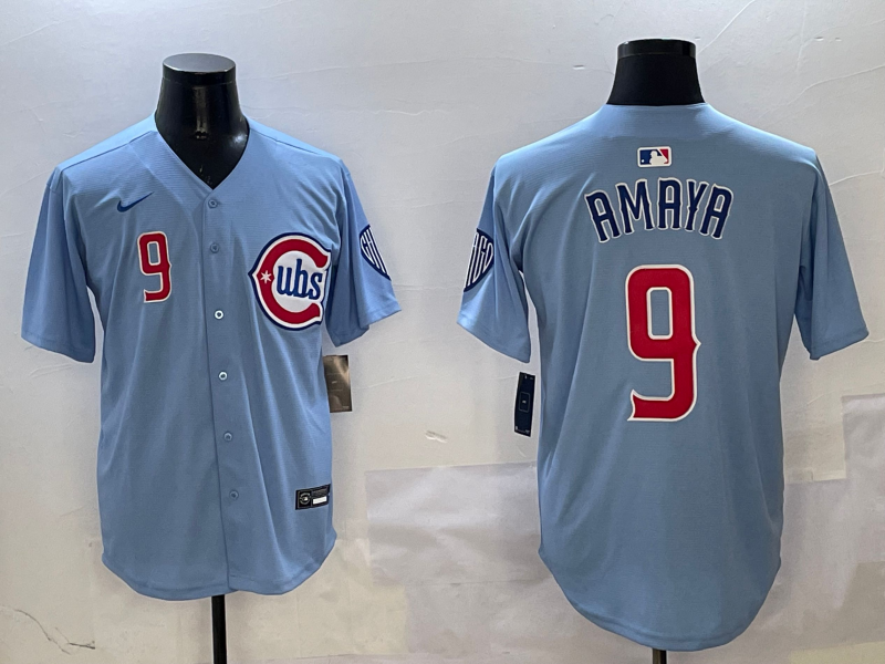 Men's Chicago Cubs Miguel Amaya Light Blue 2nd Alternate Limited Player Jersey baseball jersey product view 1