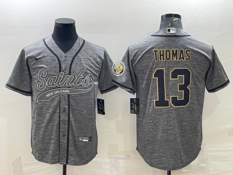 Men's New Orleans Saints Michael Thomas Gray Game Jersey Joint Edition football jersey product view 1
