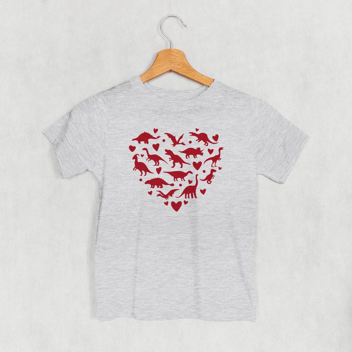 Dinosaur Red Heart (Kids) Unisex T-shirt, Sweatshirt, Hoodie, Long Sleeve Tee - T-Shirt, Sweatshirt, Hoodie