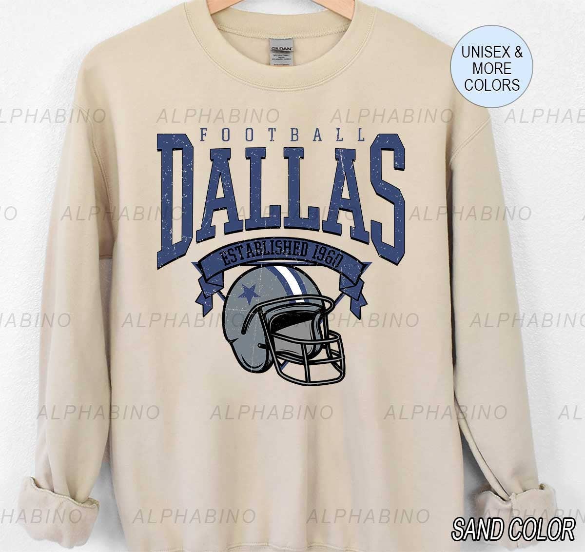 Dallas Cowboys Crewneck Vintage Tee For Football Fans Unisex T-shirt, Sweatshirt, Hoodie, Long Sleeve Tee - T-Shirt, Sweatshirt, Hoodie