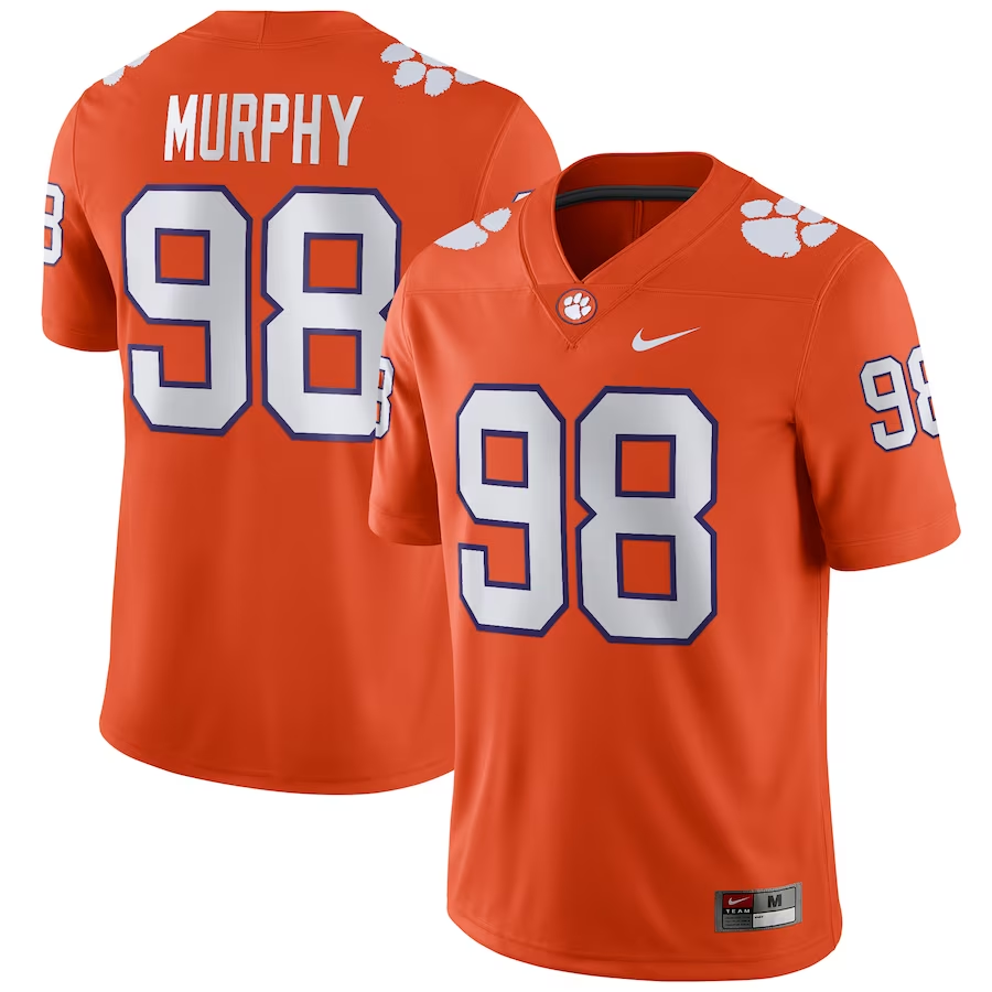 Men's Clemson Tigers Myles Murphy Orange Game Jersey sports jersey product view 1