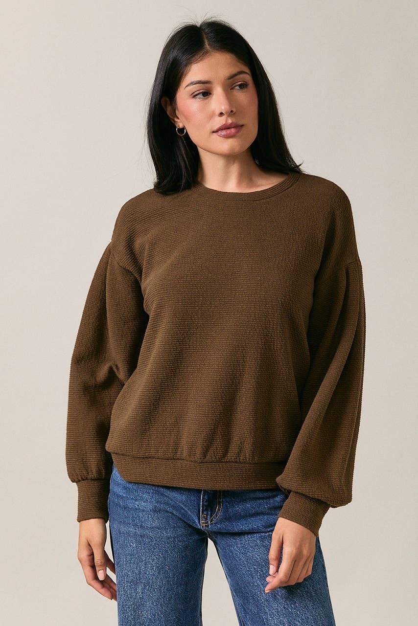 Crew Neck Pleated Detail Long Sleeve Top Unisex T-shirt, Sweatshirt, Hoodie, Long Sleeve Tee - T-Shirt, Sweatshirt, Hoodie
