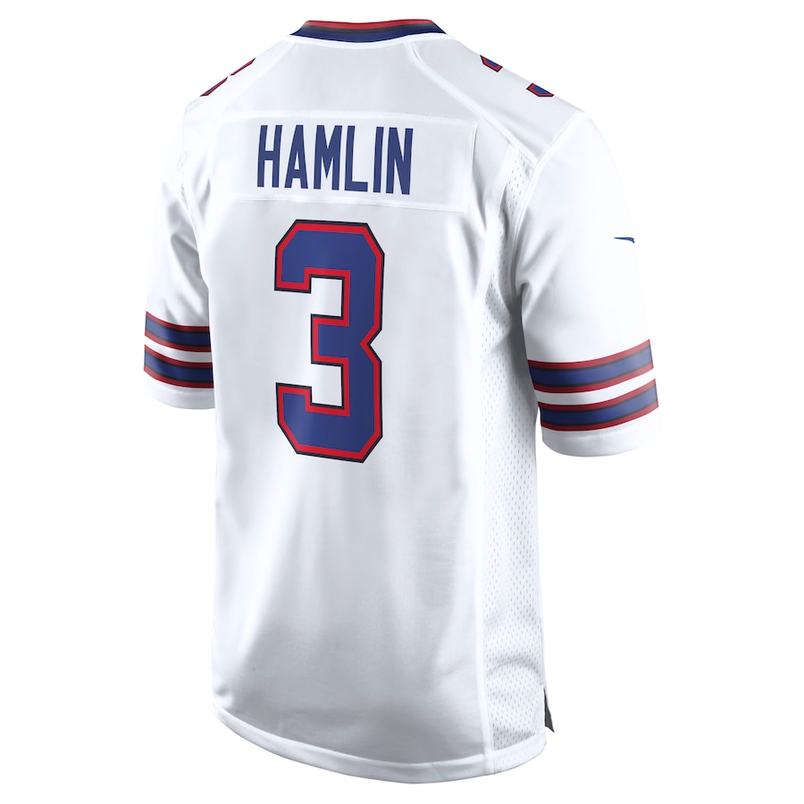 Men's Buffalo Bills Damar Hamlin White Game Jersey football jersey product view 3