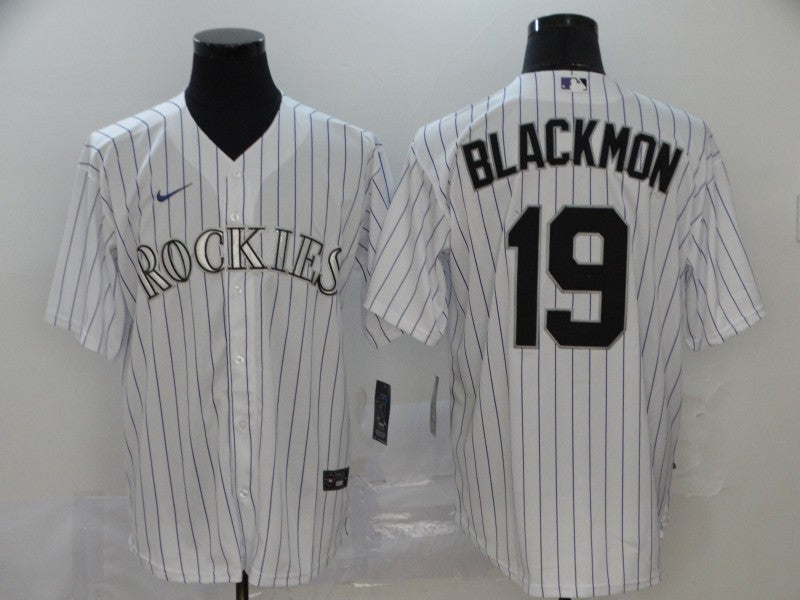 Men's Colorado Rockies Charlie Blackmon White Replica Baseball Jersey baseball jersey product view 1
