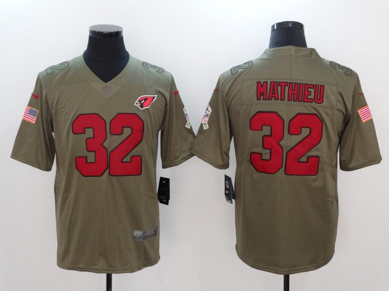 Men's Arizona Cardinals Tyrann Mathieu #32 Brown Game Jersey1 football jersey product view 1