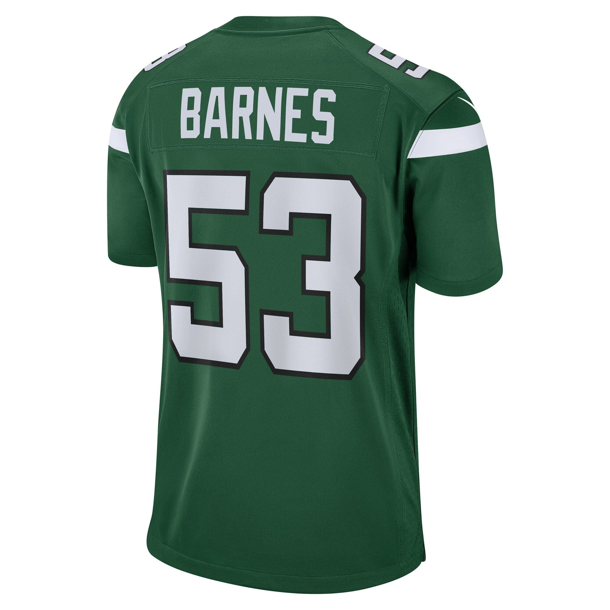 Zaire Barnes New York Jets Game Jersey - Gotham Green football jersey product view 3