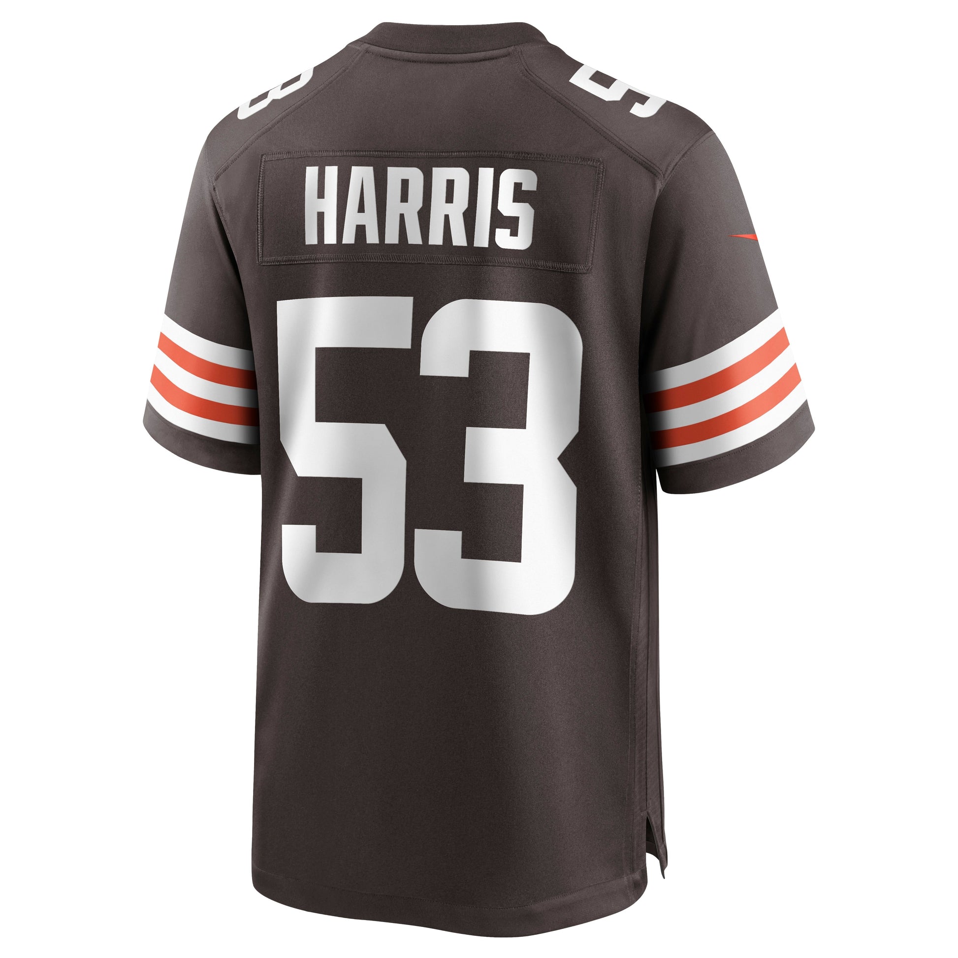 Nick Harris Cleveland Browns Game Jersey - Brown football jersey product view 3
