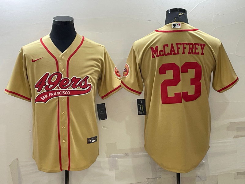 Men's San Francisco 49ers Christian McCaffrey Gold Game Jersey Joint Edition football jersey product view 1