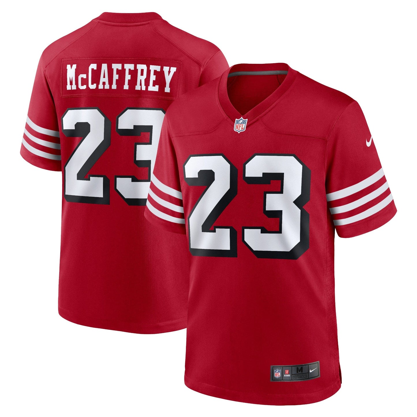 Christian McCaffrey San Francisco 49ers Alternate Game Jersey - Scarlet football jersey product view 1