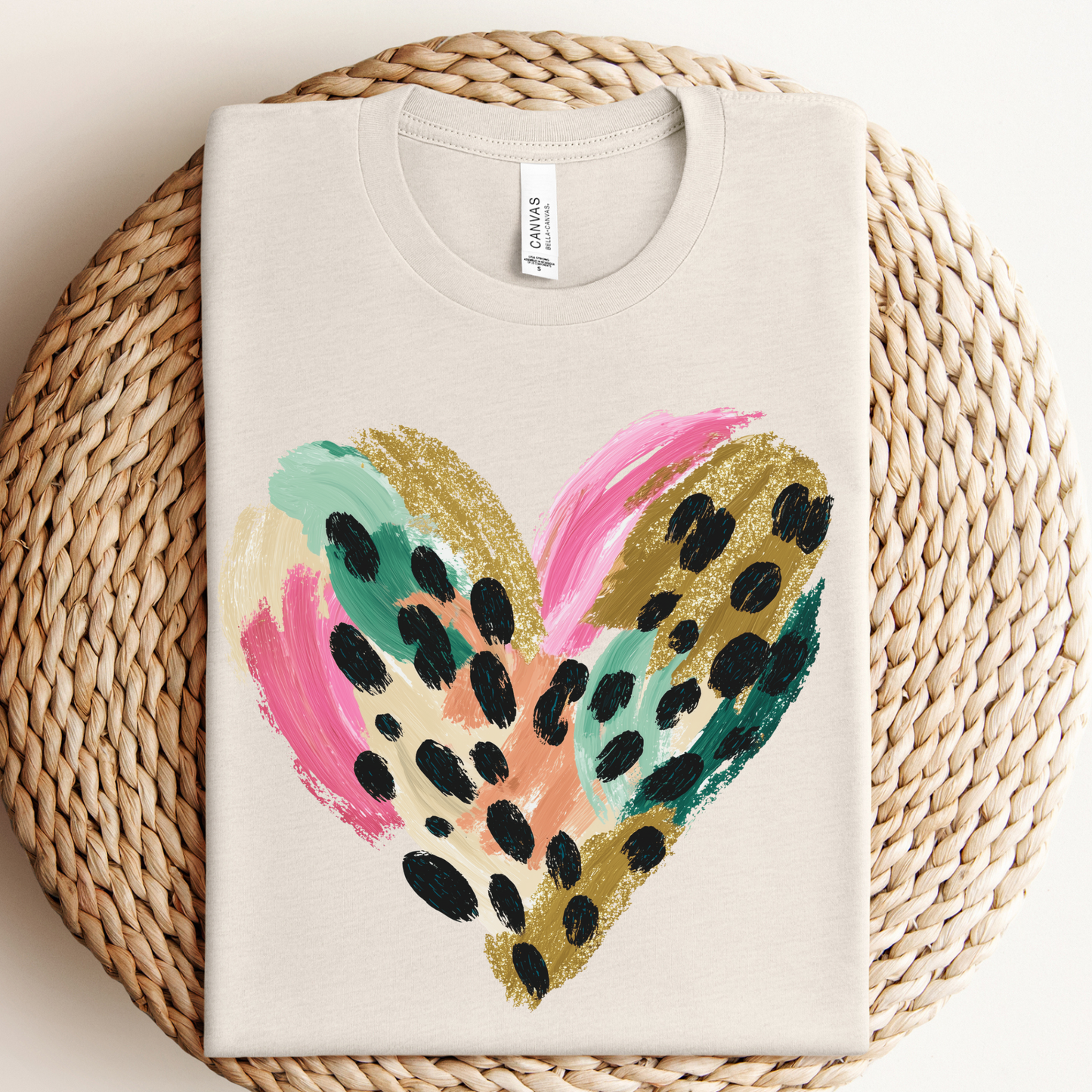 Leopard Heart Graphic Tee Unisex T-shirt, Sweatshirt, Hoodie, Long Sleeve Tee - T-Shirt, Sweatshirt, Hoodie