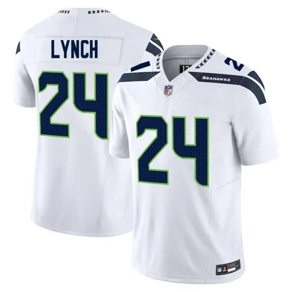 Select Marshawn Lynch White Stitched Jersey Vapor football jersey product view 1