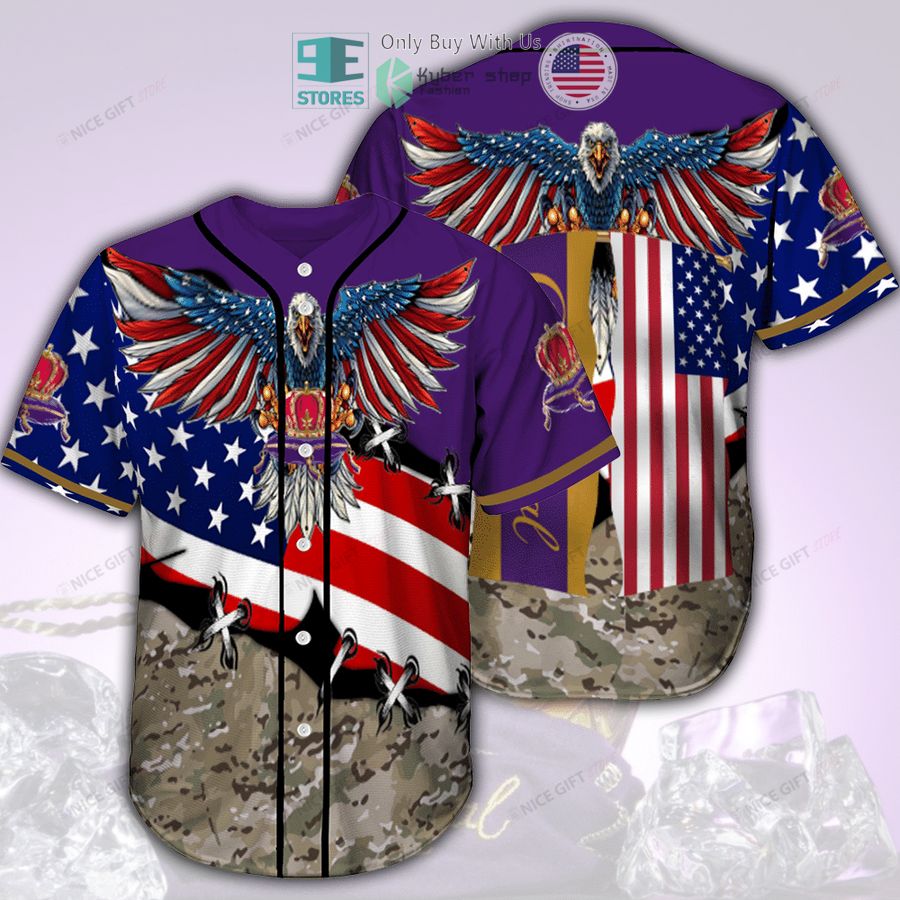 BEST Eagle United States Flag Crown Royal camo Baseball Jersey Unisex T-shirt, Sweatshirt, Hoodie, Long Sleeve Tee - T-Shirt, Sweatshirt, Hoodie