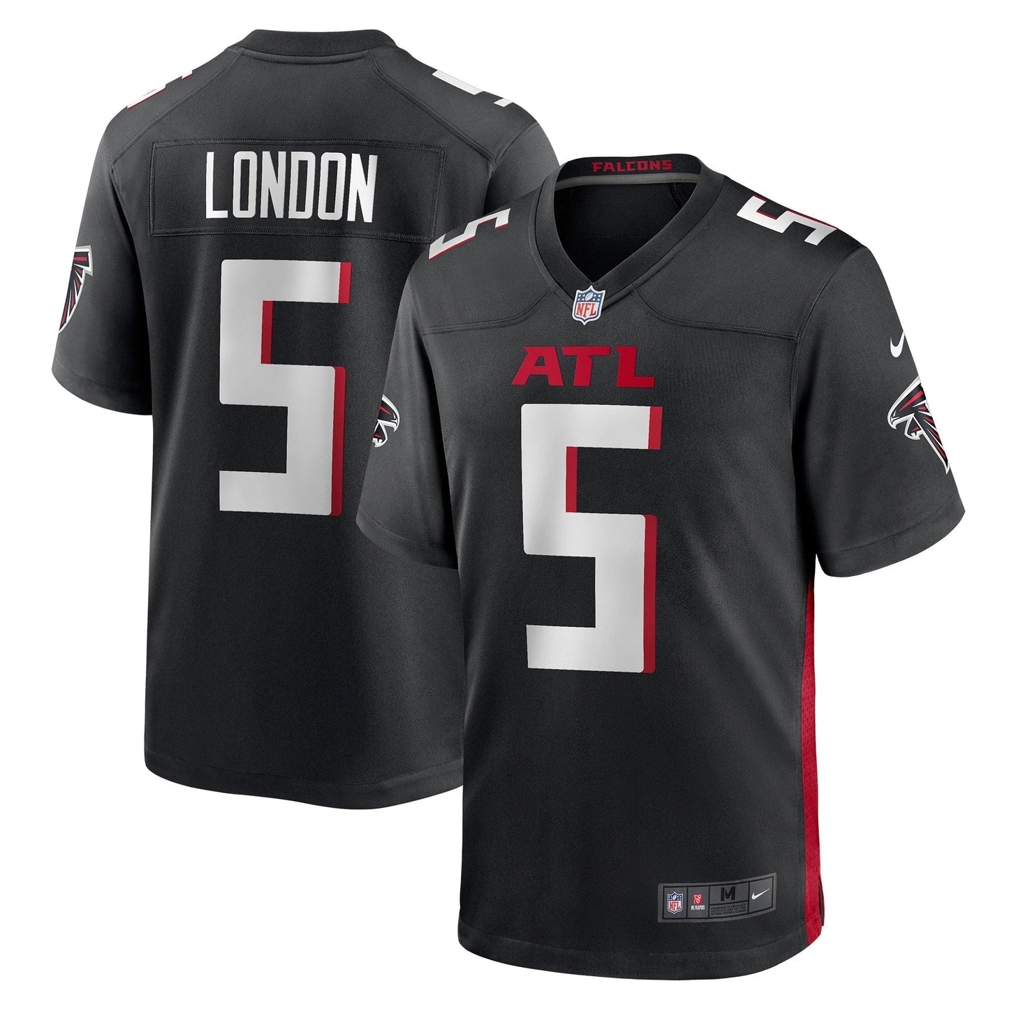 Drake London Atlanta Falcons Game Jersey - Black football jersey product view 1