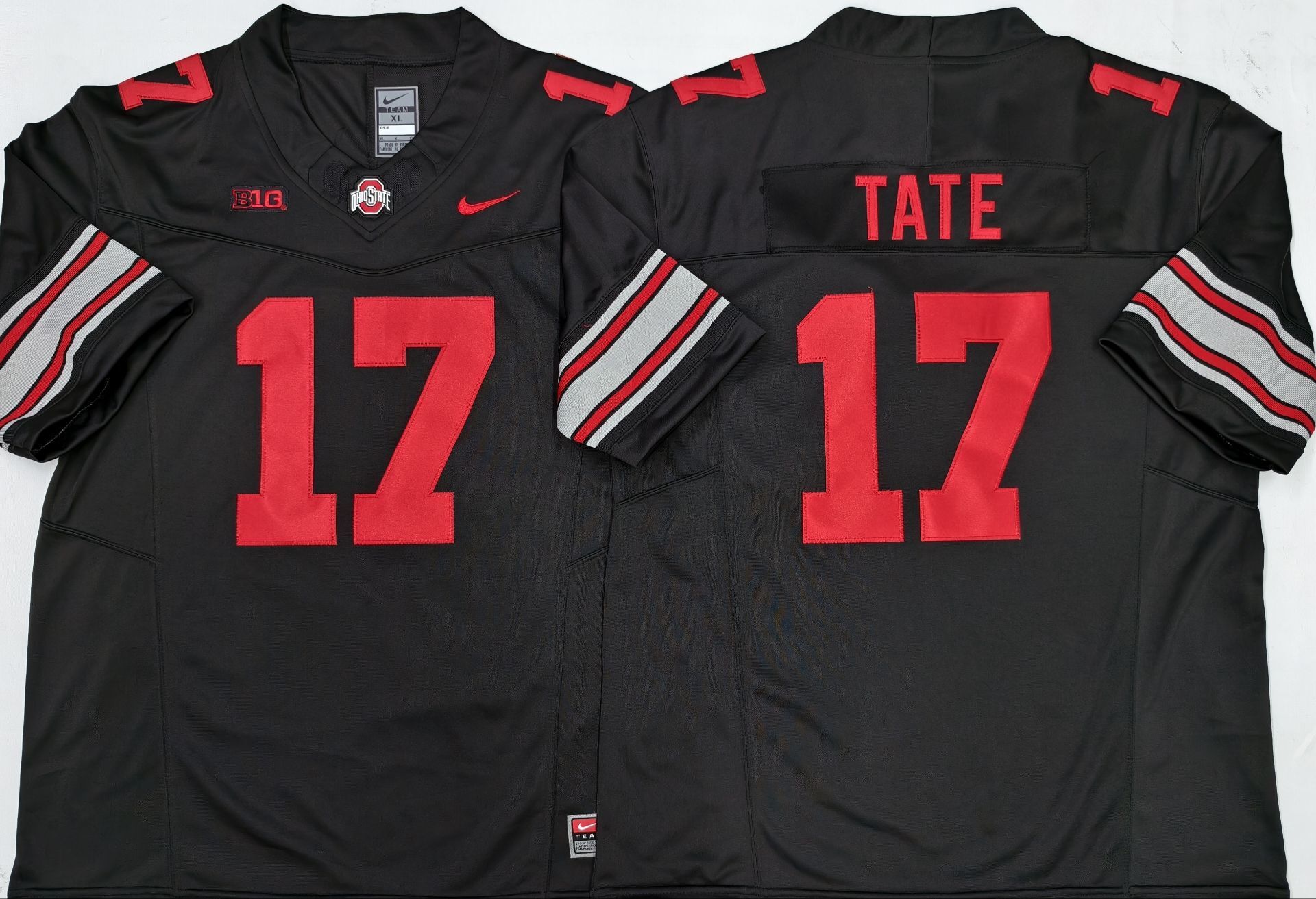 Men's Ohio State Buckeyes Carnell Tate Black Player Jersey sports jersey product view 1
