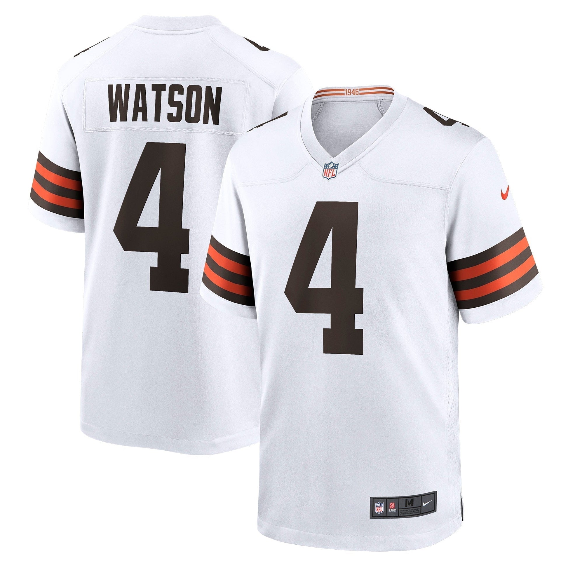 Deshaun Watson Cleveland Browns Game Jersey - White football jersey product view 1