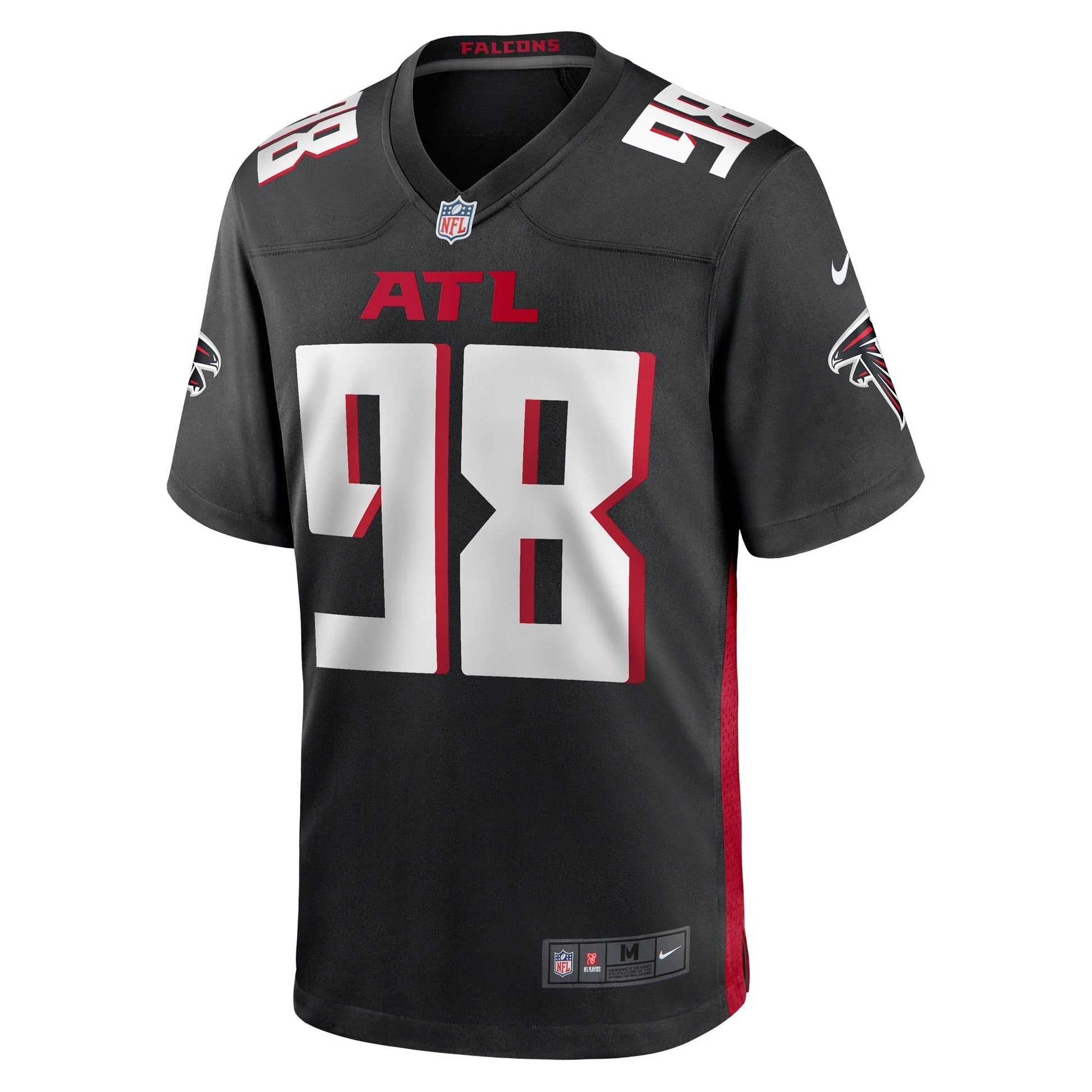 Timmy Horne Atlanta Falcons Game Jersey - { Black football jersey product view 2