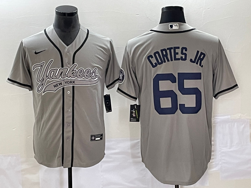 Men's New York Yankees Nestor Cortes Jr. Gray Player Jersey Joint Edition baseball jersey product view 1