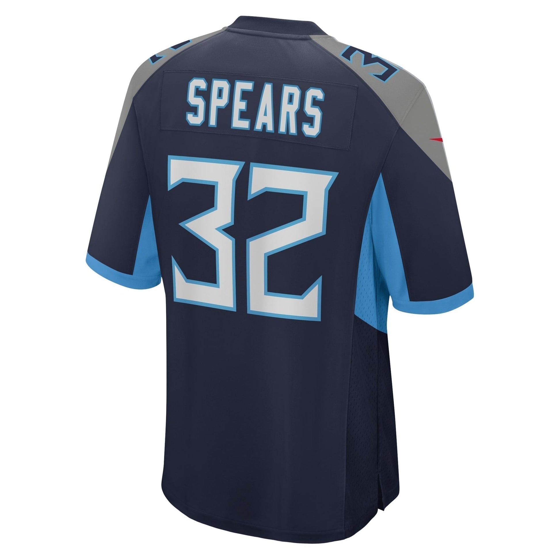 Tyjae Spears Tennessee Titans Team Game Jersey - Navy football jersey product view 3