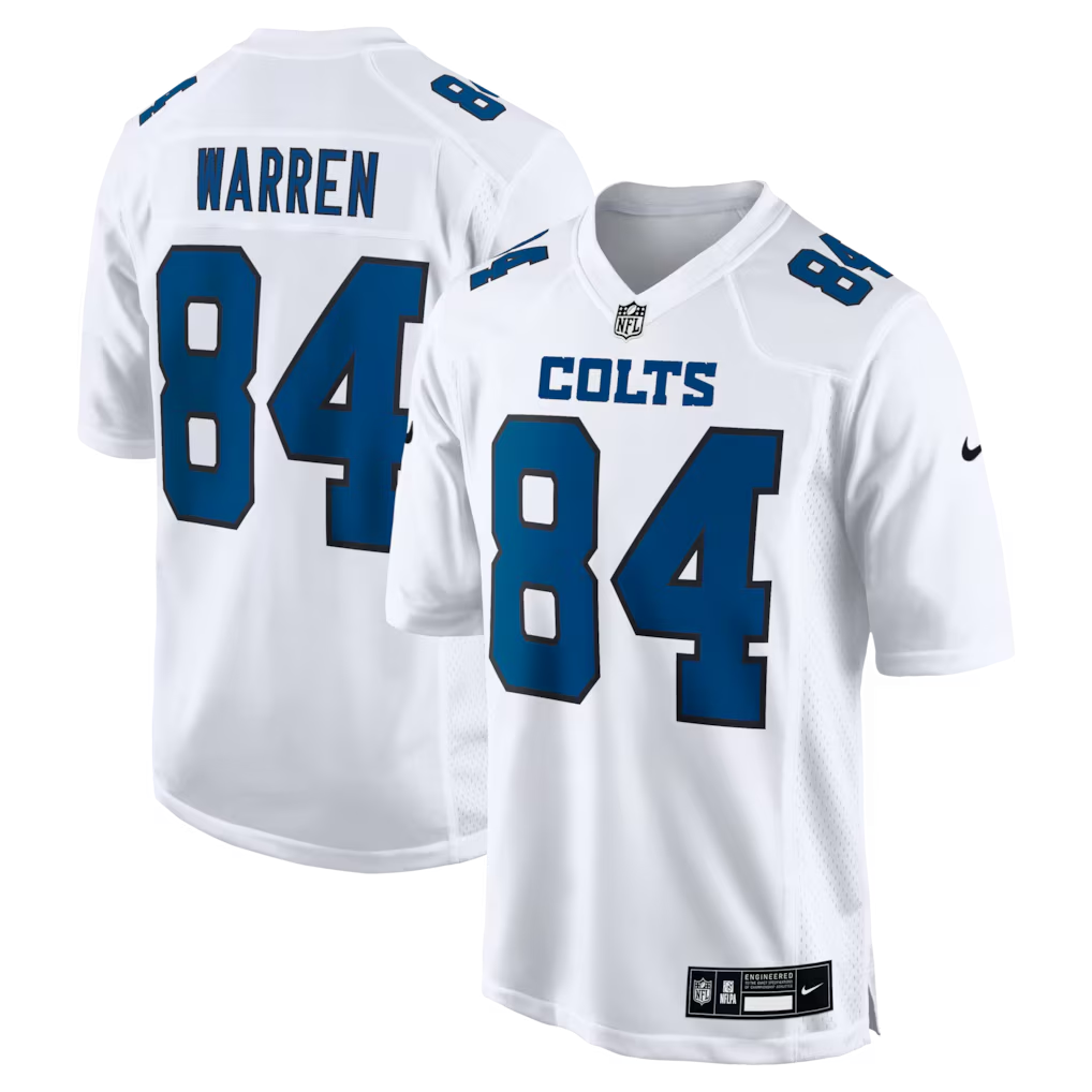 Men's Indianapolis Colts Tyler Warren White Fashion Game Jersey football jersey product view 1