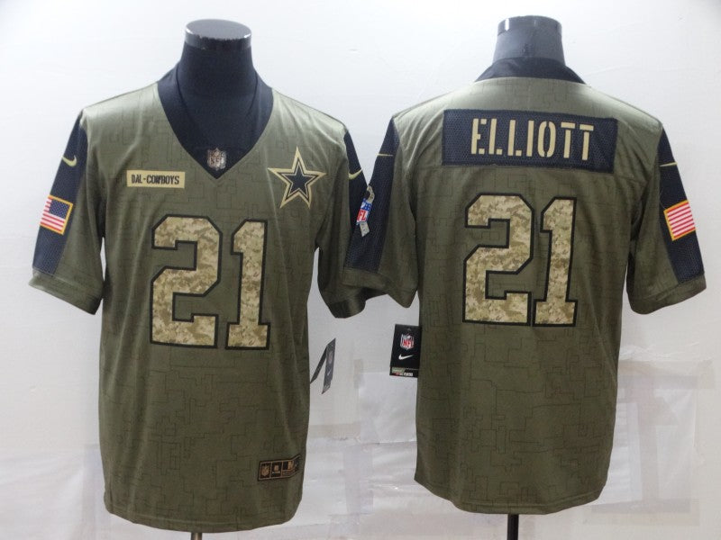 Men's Dallas Cowboys Ezekiel Elliott Brown Game Player Jersey football jersey product view 1