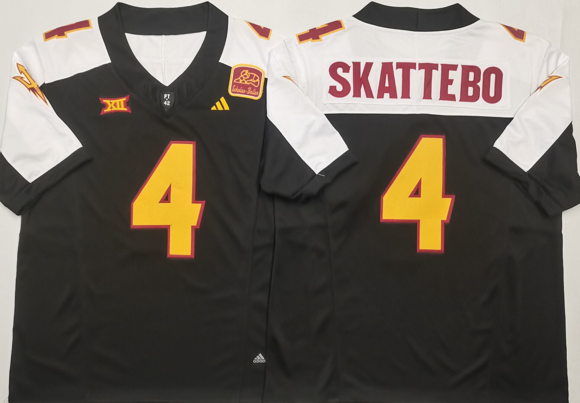 Men's Arizona State Sun Devils Cameron Skattebo #4 Black Game Jersey sports jersey product view 1