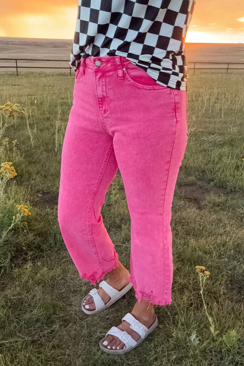 Outlaw Crop Jeans - Pink Unisex T-shirt, Sweatshirt, Hoodie, Long Sleeve Tee - T-Shirt, Sweatshirt, Hoodie