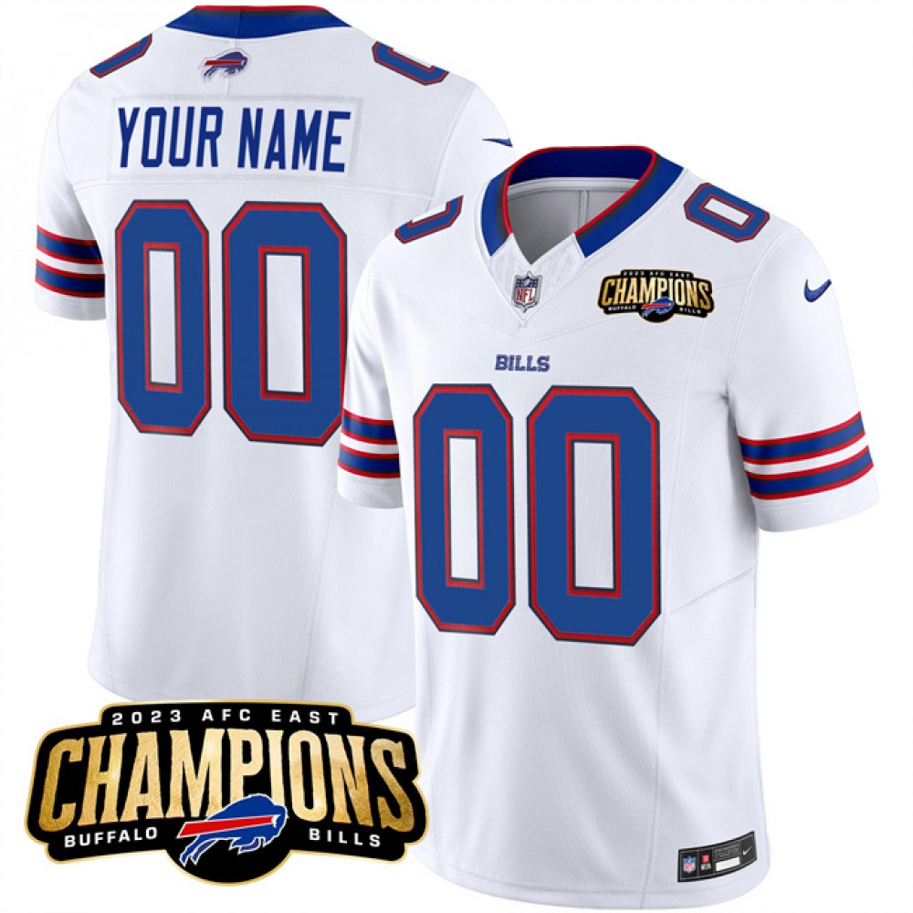 Men's Buffalo Bills Active Player Custom White 2023 F.U.S.E. AFC East Champions Ptach Stitched Football Jersey football jersey product view 1